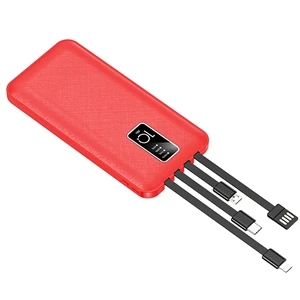 Built-In 4 Cables Portable Charger Power Bank