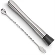 10 Inch Stainless Steel Cocktail Muddler And Mixing Spoon | https://www.bestnamebadges.com