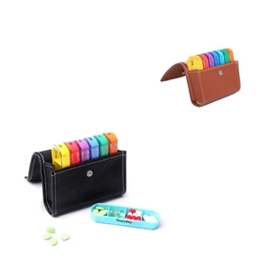 Leather Weekly Pill Organizer