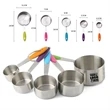 5 In 1 Measuring Cups And Spoons Set With Silicone Handles | https://www.bestnamebadges.com