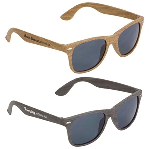 Sebring UV400 Wood Grain Sunglasses | https://www.bestnamebadges.com