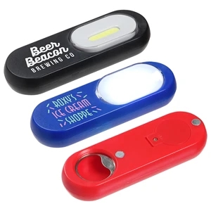 Flip N Flash COB Light  Bottle Opener | https://www.bestnamebadges.com