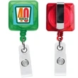 Transparent Square Badge Reel w/ Belt Clip | https://www.bestnamebadges.com