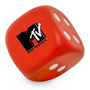 Dice Shaped Stress Reliever Balls w/ Custom Imprint | https://www.bestnamebadges.com