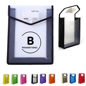 Expandable Envelopes Plastic Document Folder With Button | https://www.bestnamebadges.com