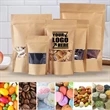 Reusable Kraft Ziplock Stand Up Pouch With Window | https://www.bestnamebadges.com