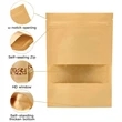 Reusable Kraft Ziplock Stand Up Pouch With Window | https://www.bestnamebadges.com