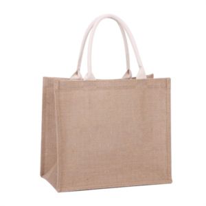 Linen/ Burlap Jute Tote Bag
