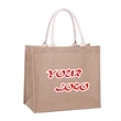 Linen/ Burlap Jute Tote Bag | https://www.bestnamebadges.com
