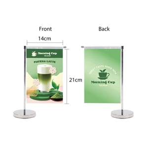 DisplaySplash Tabletop Vertical Flag - Double Sided | https://www.bestnamebadges.com