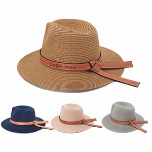 Sun Protection Panama Hat With Leather Strap | https://www.bestnamebadges.com