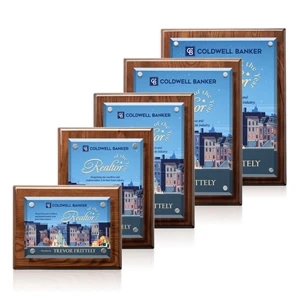 Caledon VividPrint™ Plaque - Walnut/Silver | https://www.bestnamebadges.com