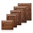 Caledon Plaque - Walnut/Gold | https://www.bestnamebadges.com