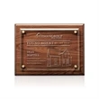 Caledon Plaque - Walnut/Gold | https://www.bestnamebadges.com