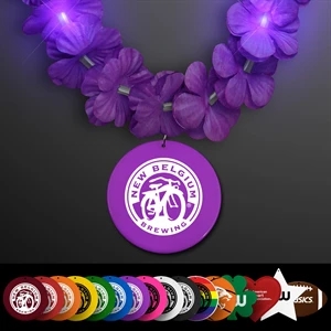 Light Up Purple Lei with Medallion