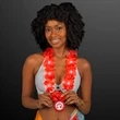 Light Up Red Lei with Medallion | https://www.bestnamebadges.com
