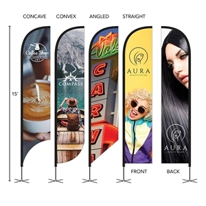 DisplaySplash 15' Double-Sided Custom Feather Flag | https://www.bestnamebadges.com
