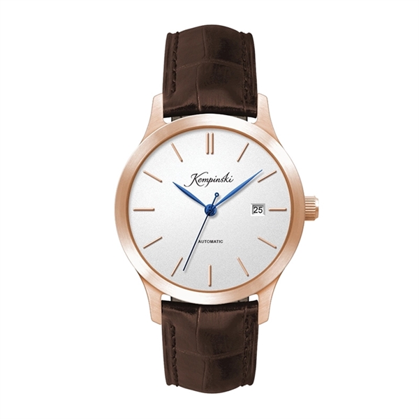 40MM STEEL ROSE GOLD CASE, 3 HAND "AUTOMATIC" MVMT, DTE D...