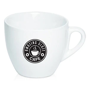 6 oz. Customized White Ceramic Coffee Mug | https://www.bestnamebadges.com