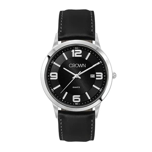 43MM STEEL SILVER CASE, 3 HAND MVMT, BLACK DIAL, DTE DISP...