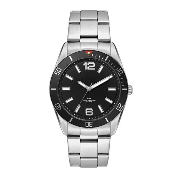 22MM METAL MATTE SILVER CASE, 3 HAND MVMT, BLACK DIAL, BK...