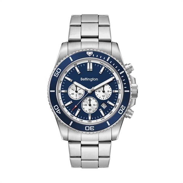 42.5 STEEL MATTE SILVER CASE, CHRONOGRAPH MVMT, BLUE DIAL...