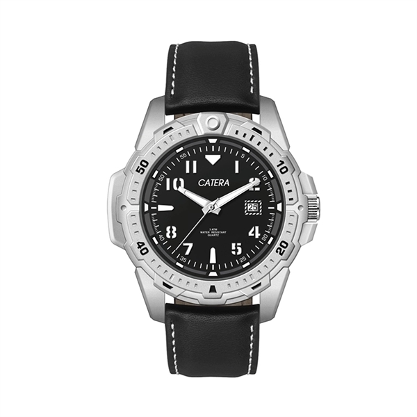 45MM METAL MATTE SILVER CASE, 3 HAND, DTE DISPLAY, BLACK ...