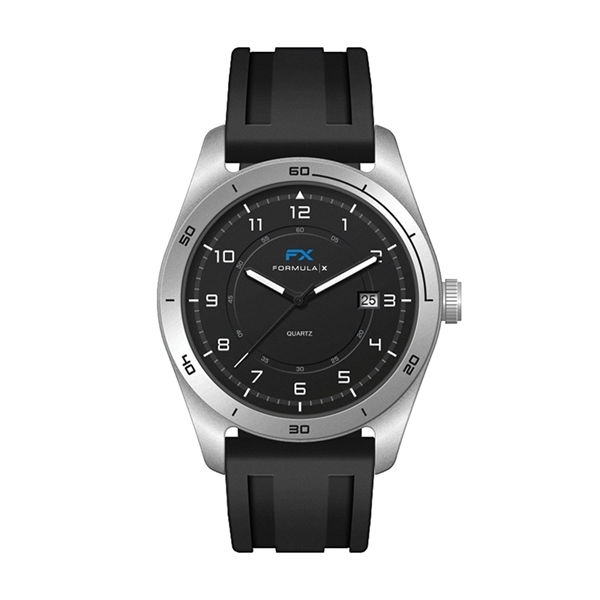 42MM STEEL MATTE SILVER CASE, 3 HAND MVMT, BLACK DIAL, DT...