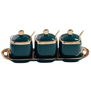 Porcelain Condiment Jar Spice Container