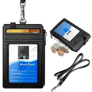 Pu Leather Id Badge Holder