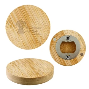Bamboo Bottle Opener Magnet | https://www.bestnamebadges.com