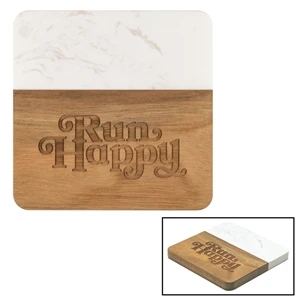 Acacia & Slate Square Coaster | https://www.bestnamebadges.com