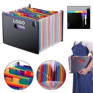 24 Pockets  Expanding File Folder Accordian Filing Box