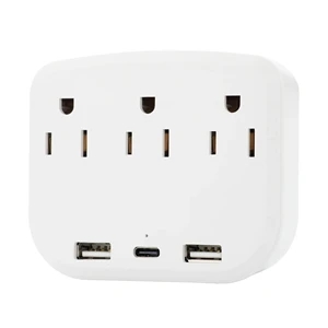 3-Outlet Extender With 3 Usb Power Strip