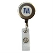 Metal Retractable Round Badge Reel w/ Belt clip backing | https://www.bestnamebadges.com