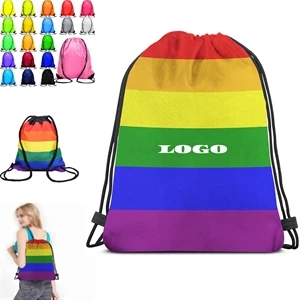 Rainbow Drawstring Backpack