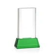 Merit VividPrint™ Award on Base - Green | https://www.bestnamebadges.com