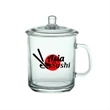 15 oz. Custom Glass Tea Cups w/ Lids | https://www.bestnamebadges.com