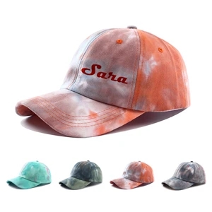 Washed Cotton Tie Dyed Baseball Caps