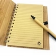 Eco-Friendly Natural Bamboo Cover Notebook With A Pen | https://www.bestnamebadges.com