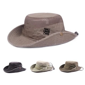 Cotton Embroidery Visor Mesh Bucket Hats