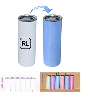 20 Oz Skinny Stainless Steel Uv Color Changing Tumbler