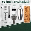 10-Piece Bar Tool Cocktail Shaker Set With Bamboo Stand | https://www.bestnamebadges.com