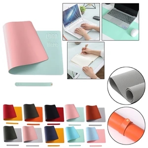 Dual Sided PU Leather Desk Mat Protector Non-Slip Mouse Pad