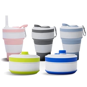 Collapsible Cup Silicone Folding Mug Sport Bottle With Lids