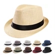 Straw Fedora Hat | https://www.bestnamebadges.com