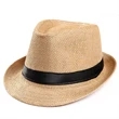 Straw Fedora Hat | https://www.bestnamebadges.com