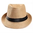 Straw Fedora Hat | https://www.bestnamebadges.com