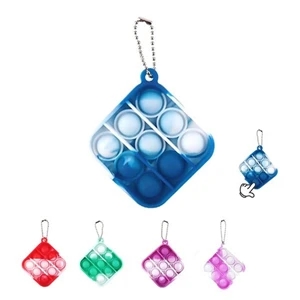 Square Rainbow Push Bubble Toy Keychain