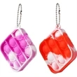 Square Rainbow Push Bubble Toy Keychain | https://www.bestnamebadges.com
